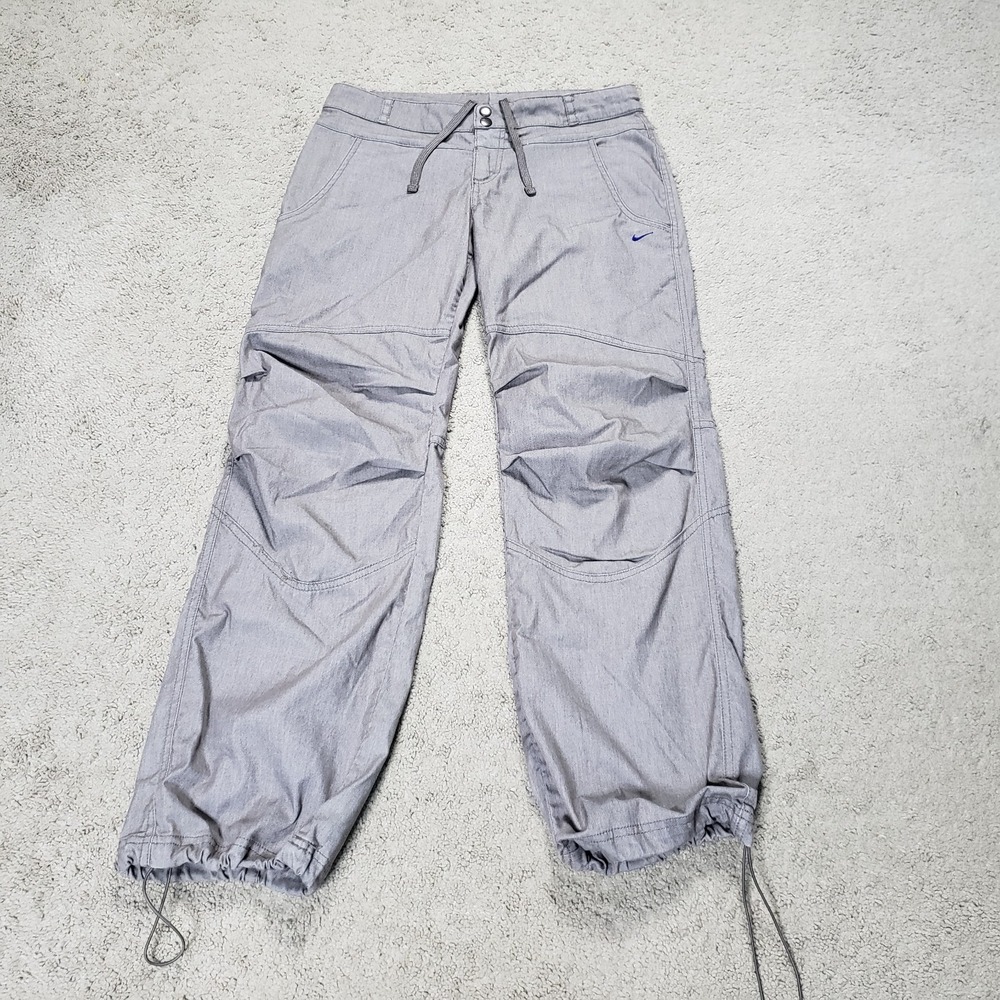 VTG Y2K Nike Parachute Pants Women S Gray Carpenter Skater Outdoor Hiking Swoosh